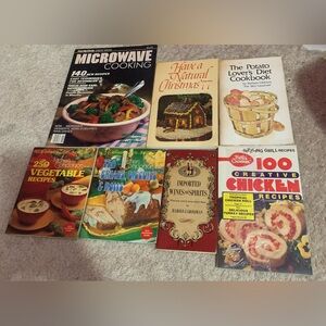 Set of 7 Vintage cookbooks. Circa 1970’s.
